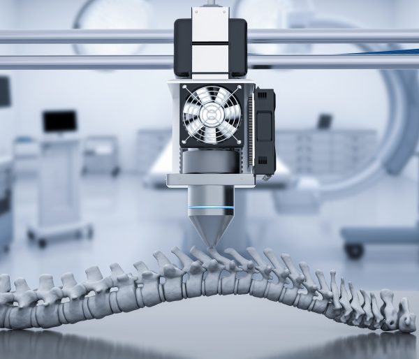 3d rendering 3d printer print prosthetic spine